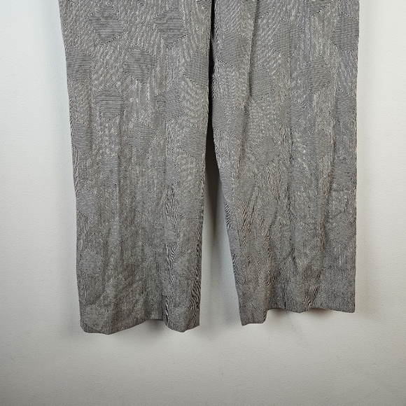 Theory Wide Trouser in Fluid Wool Jacquard Size 10 Pockets Lined - Picture 2 of 8